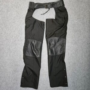 Men's Black Leather-Trim Chaps